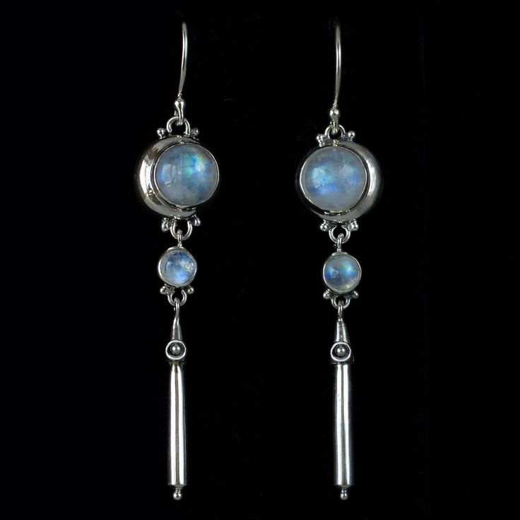 Sterling Silver Rainbow Moonstone Moon Earrings Moonstone Earrings Dangle, Moon Stone Jewelry, Arcane Oc, Ancient Rituals, Moonstone Gemstones, Rainbow Moonstone Jewelry, Demon Tattoo, Earrings Moon, Moon Crescent