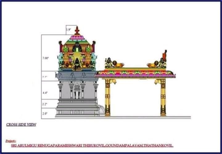 an architectural drawing of a temple