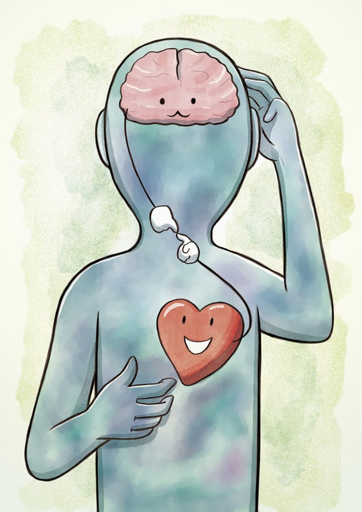 Cartoon Brain, Brain Illustration, Brain Connections, Brain And Heart, Mind Body Connection, Mind Body Spirit, Heart And Mind, A Cartoon, Emotional Health