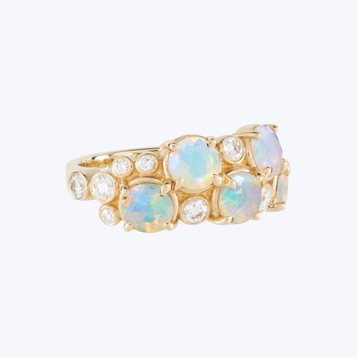 Faceted Gemstone Ring – abc carpet & home Fine Jewelry Opal And Moonstone Multi-stone Ring, Opal And Moonstone Multi-stone Fine Jewelry Ring, Fine Jewelry Multi-stone Round Cut Opal Ring, Fine Jewelry Opal Ring With Multi-stone Round Cut, Heirloom Multi-stone Opal Diamond Ring, Heirloom Multi-stone Diamond Opal Ring, Opal Multi-stone Round Cut Rings, Opal Rings With Gemstone Accents, Fine Jewelry Opal Ring With Diamond And Gemstone Accents