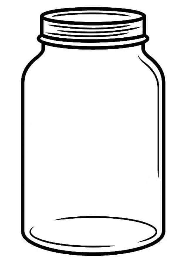 a glass jar filled with water or liquid on a white background clip art free for kids to color