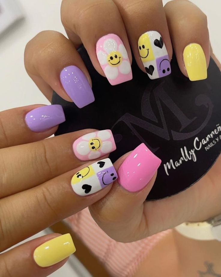 43  Cutest Short Nail Ideas For 2024 - DrExplains Nail Ideas For Girls Kids, Nail Ideas For Kids 9-10, Halloween Nails For Girls Kids, Birthday Nails Ideas Short, Kid Nail Designs Cute, Girl Nails Kids, Birthday Nails For Kids, Girls Nails Kids, Toddler Nails Designs Kids