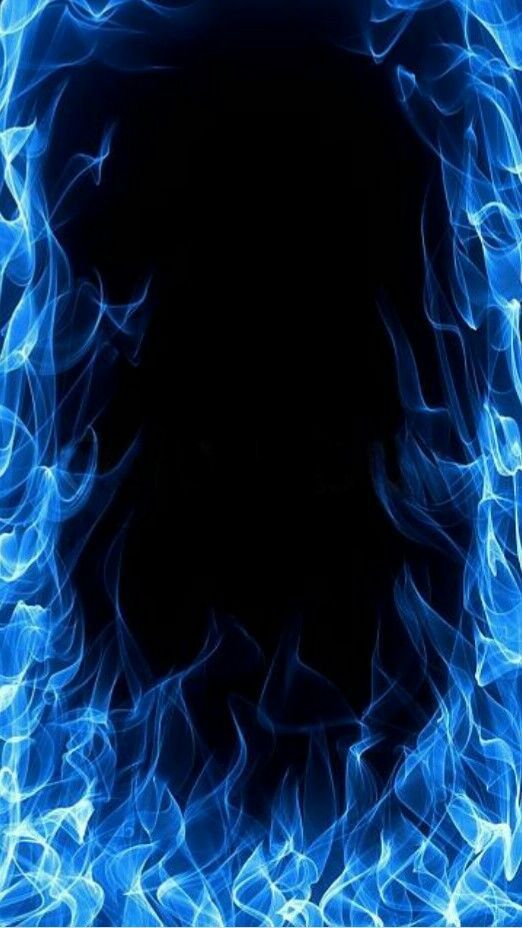 an abstract blue fire frame on a black background