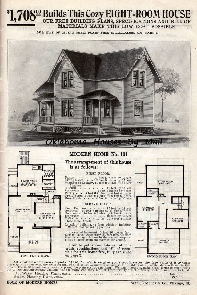 an old house is featured in the catalog for sears's home plans and prices