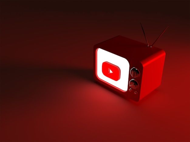 an old fashioned red and white television on a red background