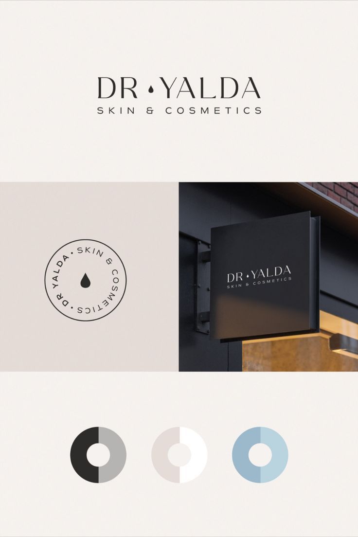 the logo for dr valda skin and cosmetics is shown in three different color options