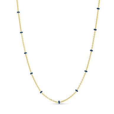 Our 14-karat gold 18-inch necklace showcases captivating navy enamel accents, infusing a touch of modern flair. It is the ideal accessory for any occasion, effortlessly complementing your look with a fresh, stylish twist. Elegant Blue Necklace With Satellite Chain, Diamonds Direct, Station Necklace, Touch Of Modern, Wedding Theme, Cute Jewelry, Womens Jewelry Necklace, Jewelry Necklace Pendant, Jewelry Necklaces