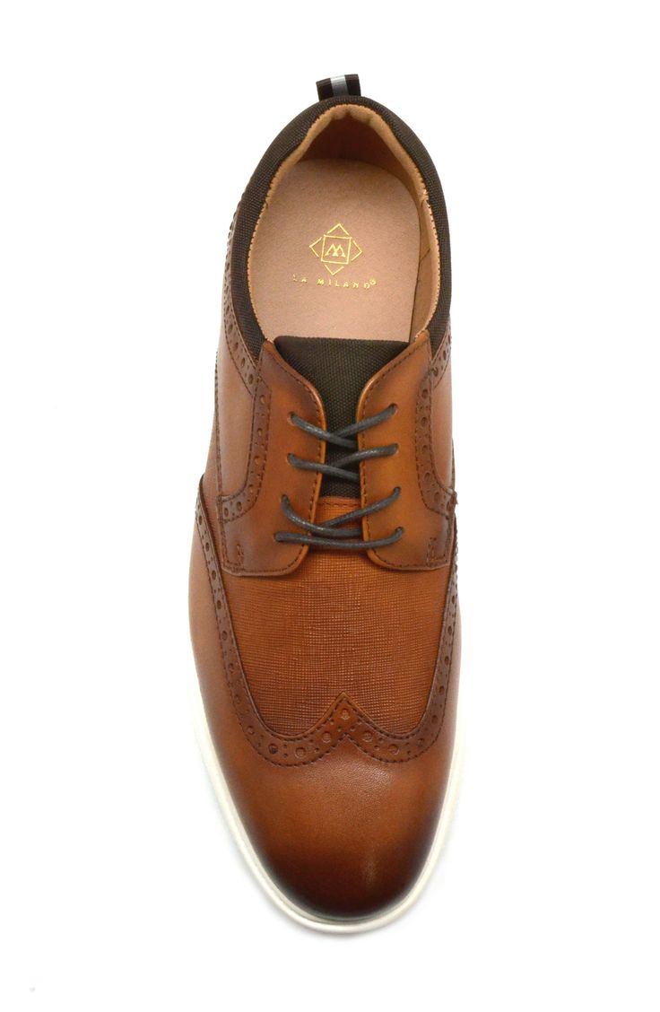 Handsome, polished and easy to wear, this wardrobe-staple leather derby sports minimal detailing to give it maximum versatility across your formal wardrobe. Lace-up style Leather upper/synthetic lining/rubber sole Imported Brown Lace-up Derby Shoes For Business, Brown Low-top Lace-up Shoes For Business Casual, Leather Oxfords With Perforated Toe Box For Business, Leather Wingtip Lace-up Shoes For Business Casual, Cognac Leather Shoes With Brogue Detailing For Semi-formal Occasions, Business Dress Shoes With Perforated Toe Box In Leather, Leather Dress Shoes With Perforated Toe For Business, Business Dress Shoes With Perforated Toe Box, Leather-lined Low-top Oxfords For Derby