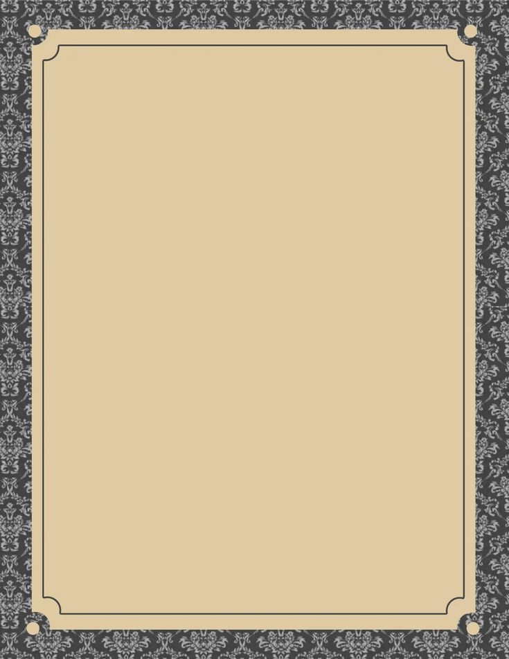 a black and white background with an ornate border in the middle, on top of a beige