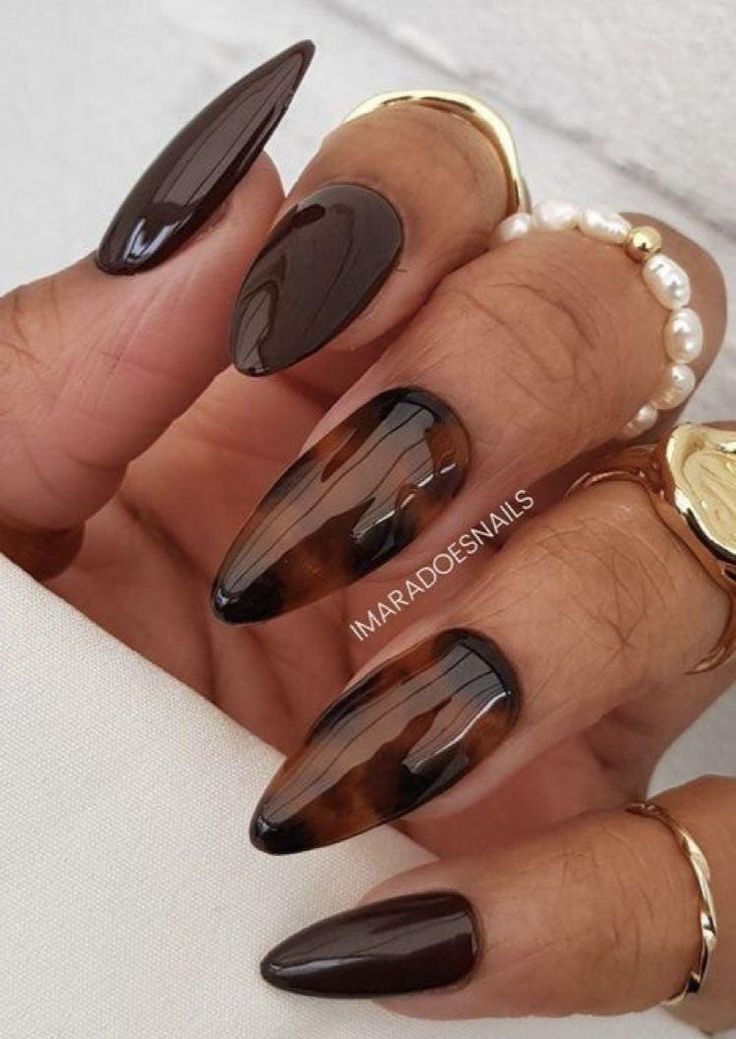 Nails Autumn, November Nails, Smink Inspiration, Animal Nails, Makijaż Smokey Eye, Nail Idea, Brown Nails, Autumn Nails, Funky Nails