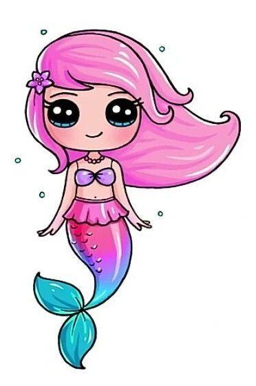 a little mermaid with pink hair and blue eyes