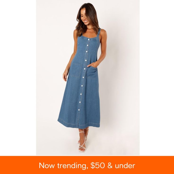 in stock Petal And Pup, Denim Dress, In Store, Pick Up, Buy Online, Free Shipping, Clothes