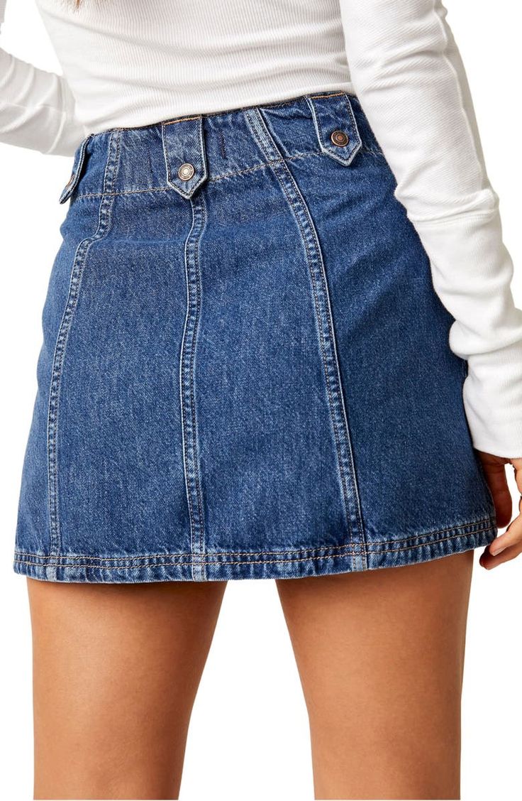 Mini Denim Skirt Outfit, Denim Skirt Outfit, Denim Miniskirt, Mini Denim Skirt, Denim Skirt Outfits, Bday Gift, Jewel Colors, Fashion Bottoms, Clothes Aesthetic