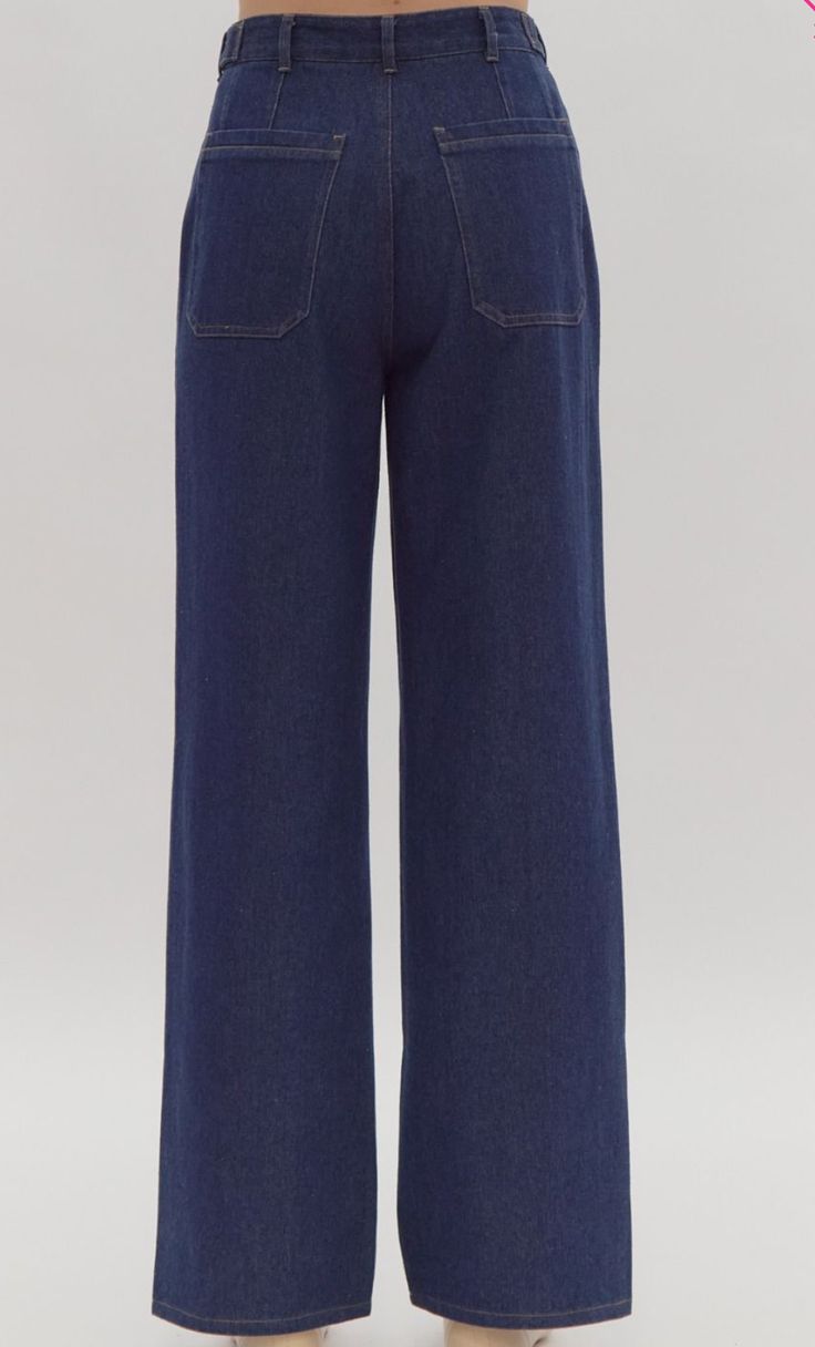 Get ready to strut your stuff in these high-waisted denim pants! Featuring pockets both front and back, an adjustable waist detail, and a button and zipper closure, these pants are perfect for keeping all your essentials close at hand. The belted loops add a touch of style while the non-sheer, medium weight fabric ensures comfort all day long. Don't miss out on adding these versatile pants to your wardrobe! 80%COTTON 20%POLYESTER Denim Blue Cropped Leg Flare Jeans With Belt Loops, Medium Wash Wide Leg Cargo Jeans With Belt Loops, Wide Leg Cargo Jeans In Medium Wash, Cropped Leg Dark Wash Flare Jeans With Belt Loops, Denim Blue Cropped Jeans With Belt Loops, Dark Wash Straight Leg Cargo Jeans With Belt Loops, Denim Blue Utility Flare Jeans With Belt Loops, Wide Leg Denim Blue Cargo Jeans With Belt Loops, Mid-rise Bottoms With Button Zip Fly