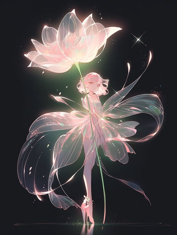 Holding A Flower, Fairy Drawings, Fairy Artwork, Iphone Wallpaper Tumblr Aesthetic, Anime Fairy, Poses References, Anime Artwork Wallpaper, Anime Princess, Dreamy Art