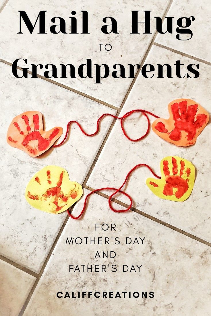 the cover of mail a hug to grandparents for mother's day and father's day