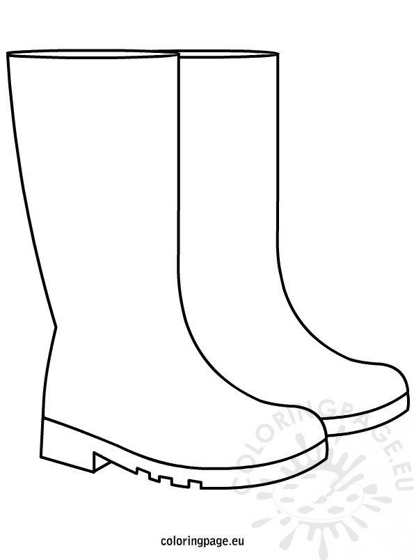 a black and white drawing of a pair of rain boots