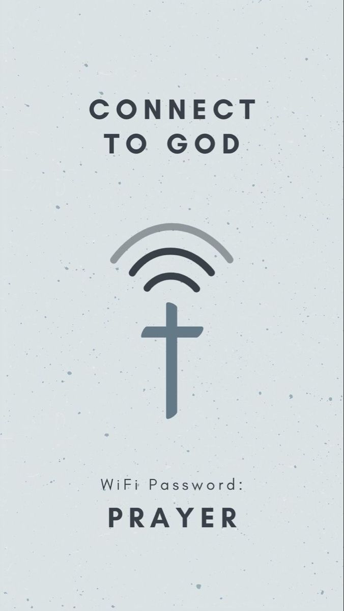 a poster with the words connect to god and a cross above it on a gray background