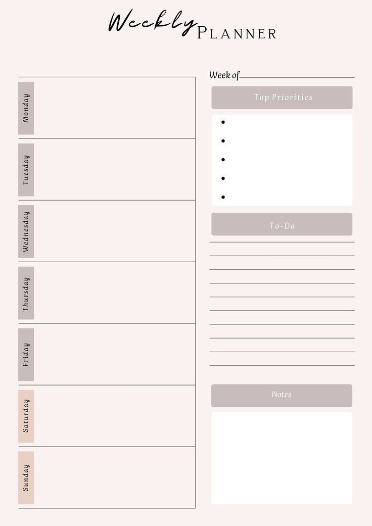 a printable weekly planner is shown with the words, week - by - month