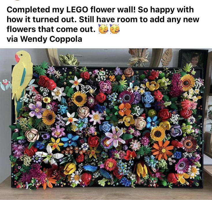 an image of flowers that are made out of legos and paper mache bricks