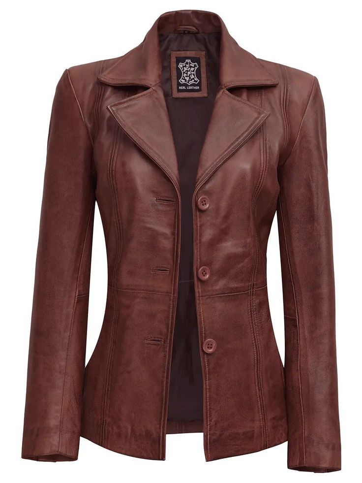 Brown leather car coat Peplum Leather Jacket, Brown Leather Blazer, Lambskin Leather Blazer, Asymmetrical Leather Jacket, Leather Blazer Women, Varsity Jacket Women, Brown Leather Coat, Leather Jacket Dress, Distressed Leather Jacket