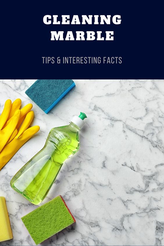 cleaning supplies and sponges on a marble counter top with the words cleaning marble tips and interesting