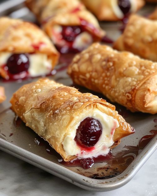 croissants filled with jelly and cream on a baking sheet, ready to be eaten