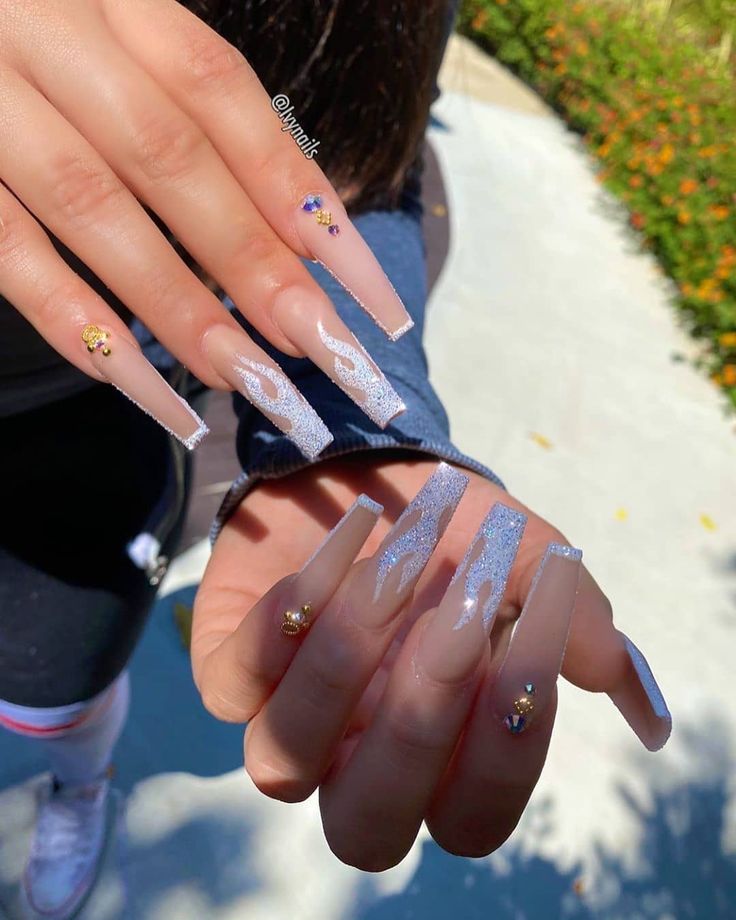 Tapered Square Nails, Drip Nails, Edgy Nails, Simple Acrylic Nails, Long Acrylic Nails Coffin, Blue Nail, Long Square Acrylic Nails, Bling Acrylic Nails, Acrylic Nails Coffin Short