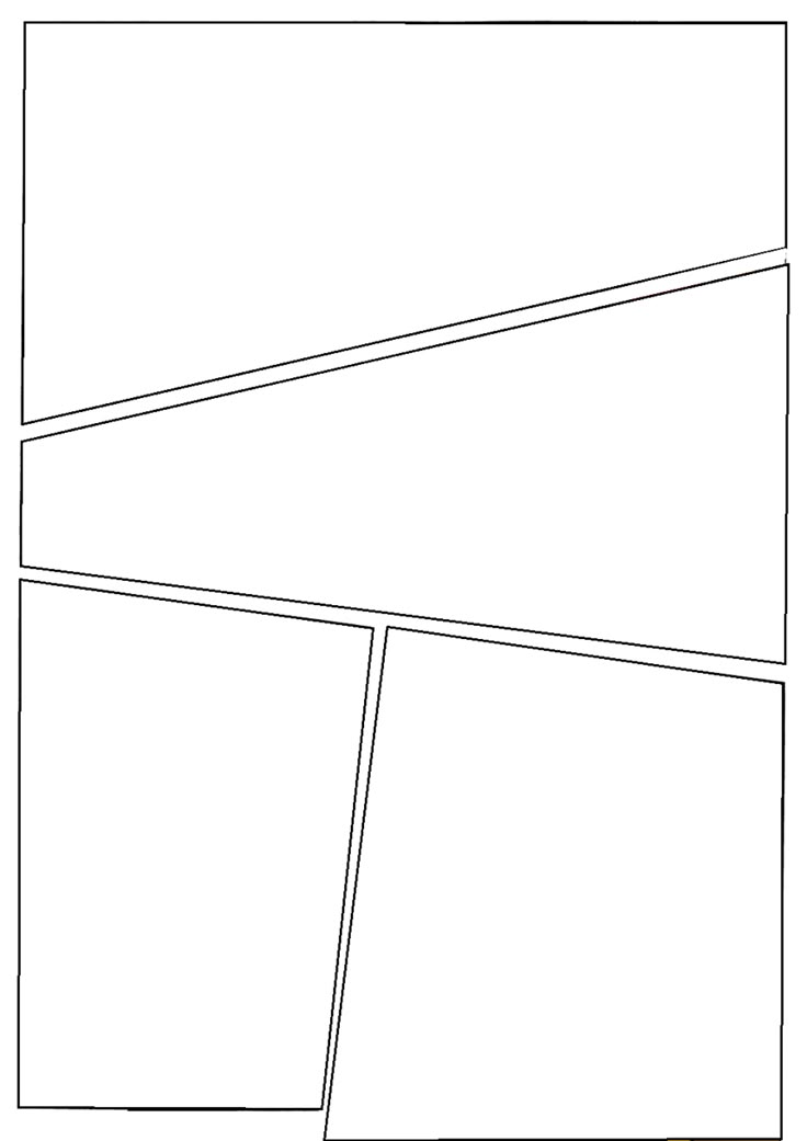 a black and white drawing of three rectangles with one diagonal line in the middle