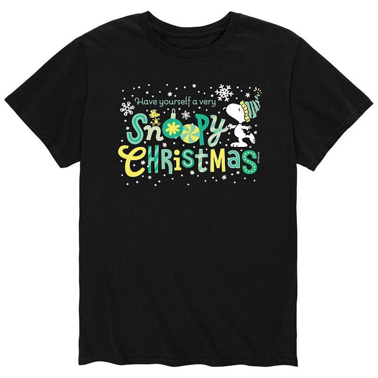 You'll have a very Charlie Brown Christmas with this men's Peanuts tee. Crewneck Short sleevesFABRIC & CARE Cotton, polyester Machine wash Imported Color: Black. Gender: male. Age Group: adult. Material: Cotton Blend. Brown Christmas, Silhouette Christmas, Snoopy Christmas, Christmas Men, Peanuts Snoopy, Christmas Tees, Pullover Men, Charlie Brown, Men Short Sleeve