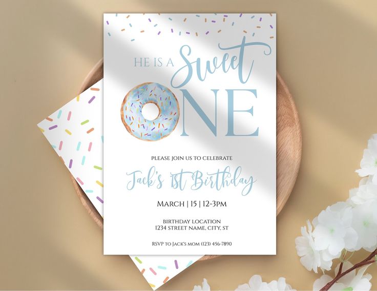 a birthday card with a donut and sprinkles on it