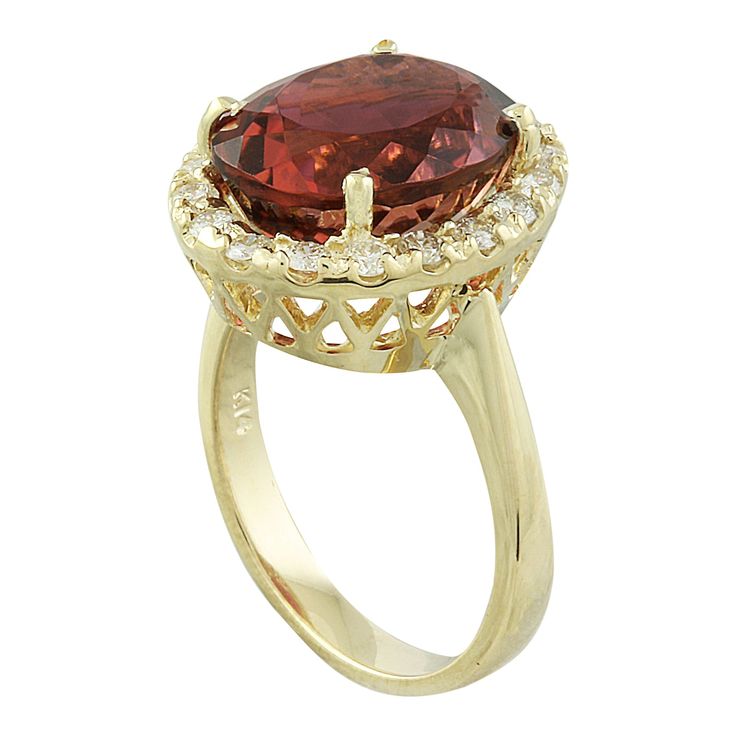 Stamped: 14K Total Ring Weight: 6 Grams Tourmaline Weight 8.39 Carat (13.50x11.00 Millimeters)Diamond Weight: 0.55 carat (F-G Color, VS2-SI1 Clarity )Face Measures: 17.50x14.90 Millimeter SKU: [601143] Classic Tourmaline Ring With Prong Setting, Pear-shaped Topaz Ring For Formal Occasions, Classic Formal Gemstones With Accent Stones, Formal Fine Jewelry Tourmaline Birthstone Ring, Tourmaline Birthstone Ring, Fine Jewelry For Formal Events, Tourmaline Birthstone Ring For Formal Occasions, Classic Tourmaline Rings For Anniversary, Heirloom Ruby Ring With Accent Stones For Formal Occasions, Luxury Formal Birthstone Ring With Halo Setting