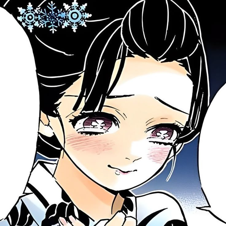 an anime character with black hair and blue eyes