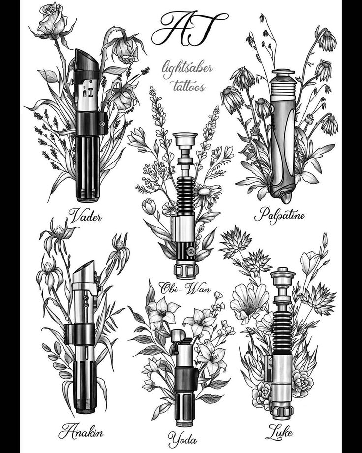 the different types of tattoo machines and their meanings are shown in black and white ink