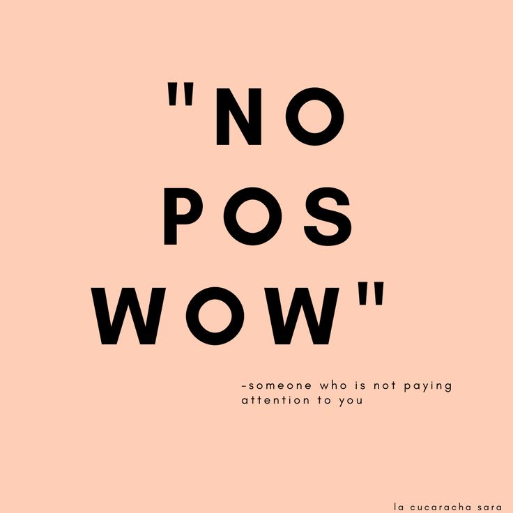 a poster with the words no pos wow in black and white on a pink background