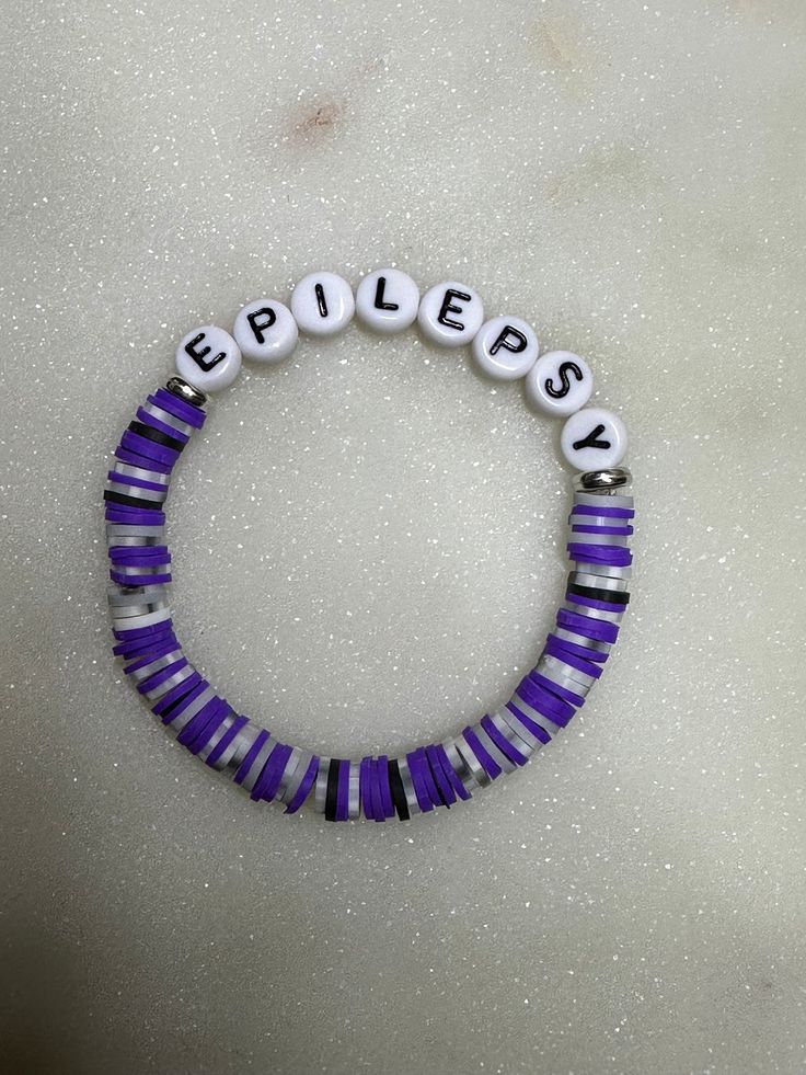 Beaded bracelet set for Epilepsy Awareness   - purple/silver Adjustable Purple Beaded Bracelet With Silver Beads, Personalized Adjustable Purple Stretch Bracelet, Personalized Purple Adjustable Stretch Bracelet, Trendy Personalized Purple Stretch Bracelet, Adjustable Purple Letter Beads Bracelet, Adjustable Purple Beaded Bracelets With Letter Beads, Personalized Purple Stretch Bracelet With Round Beads, Personalized Purple Round Beads Stretch Bracelet, Purple Stretch Bracelet With Letter Beads