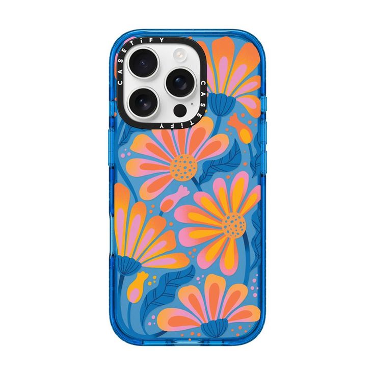 an iphone case with colorful flowers on it