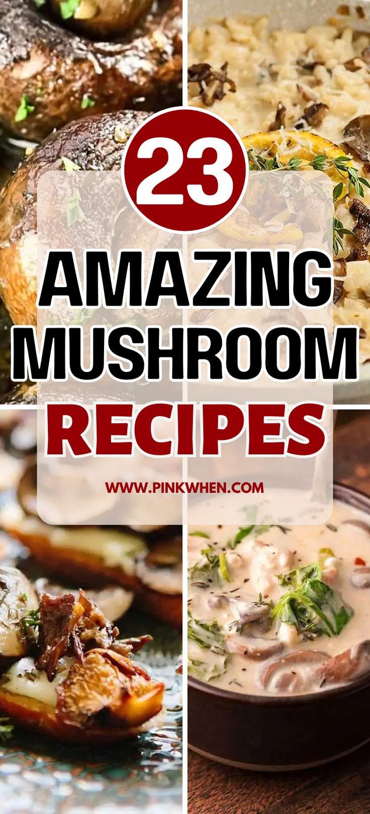 several different pictures with the words amazing mushroom recipes on them and images of various foods