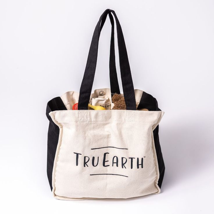 AN ECO-FRIENDLY WAY TO CARRY ALL THE GOODIES OF YOUR DAY Tru Earth reusable Premium Tote Bags are made of 100% Cotton Canvas, and are the “go anywhere, carry anything” companion you've been looking for. This tote is great for grocery shopping, daily errands, craft projects, travel, baby stuff and so much more. All the seams and stress points are double-stitched for durability. Unlike bulkier totes, this bag folds neatly and easily to fit in a small space. The cotton handles allow you to comforta Cleaning Tote, Low Waste Lifestyle, Travel Baby, Stainless Steel Straws, Clean Laundry, Grocery Shopping, Shopping Tote, Small Space, Plastic Free