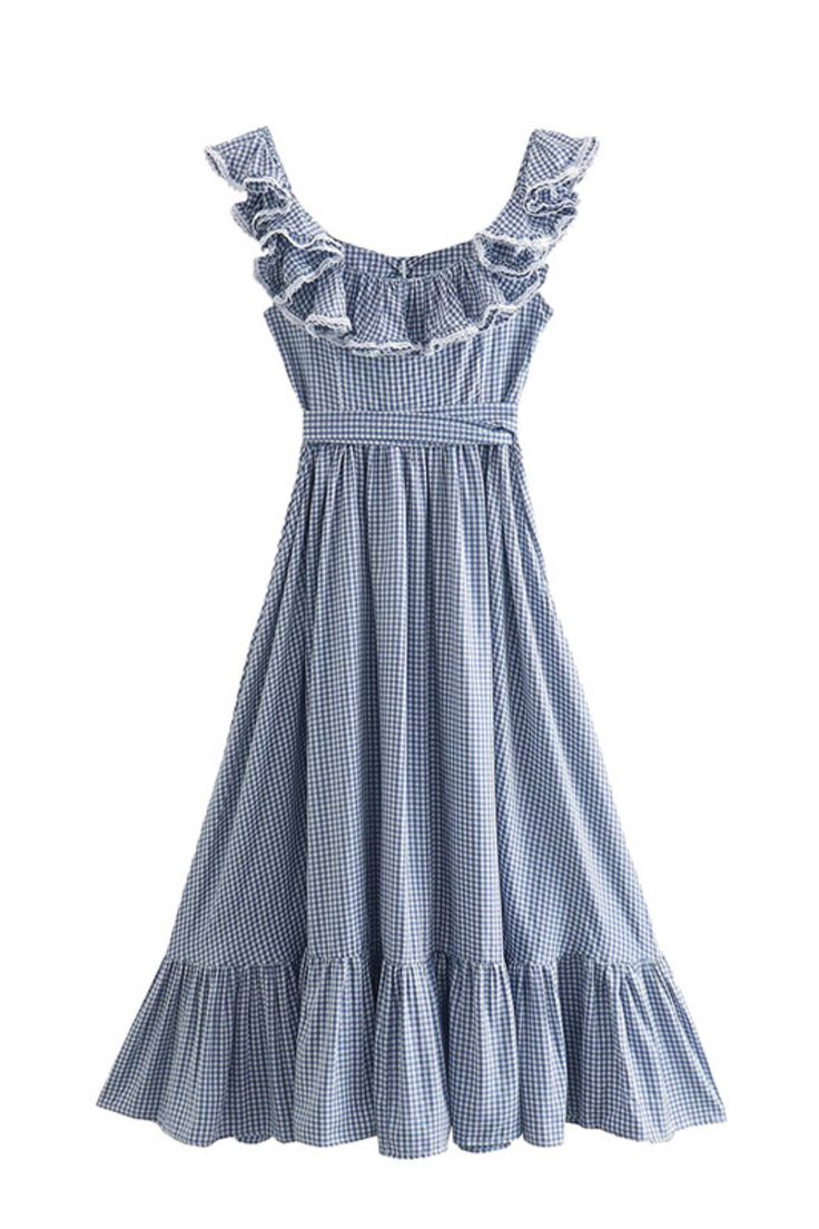 Goodnight Macaroon 'Aurora' Gingham Ruffle Sleeveless Dress Sleeveless Ruffle Measurements: S - Chest 78cm, Length 105cm M - Chest 82cm, Length 106cm L - Chest 86cm, Length 107cm Machine cold and gentle cycle or hand wash cold Lay flat to dry / do not tumble dry Iron on a low heat setting If you are unsure or need assistance selecting the proper size or color, please contact our Customer Services team and they'll be more than happy to help. Gingham Dress With Ruffled Straps And Ruffles, Gingham Dress With Ruffled Straps And Details, Gingham Dress With Ruffled Hem And Straps, Gingham Plaid Dress With Ruffles For Brunch, Picnic Gingham Dress With Ruffles, Plaid Ruffled Dress For Picnic, Gingham Dresses With Ruffles For Picnic, Gingham Dress With Ruffles For Picnic, Plaid Ruffled Dresses For Garden Party