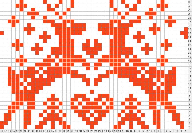 an orange and white cross stitch pattern