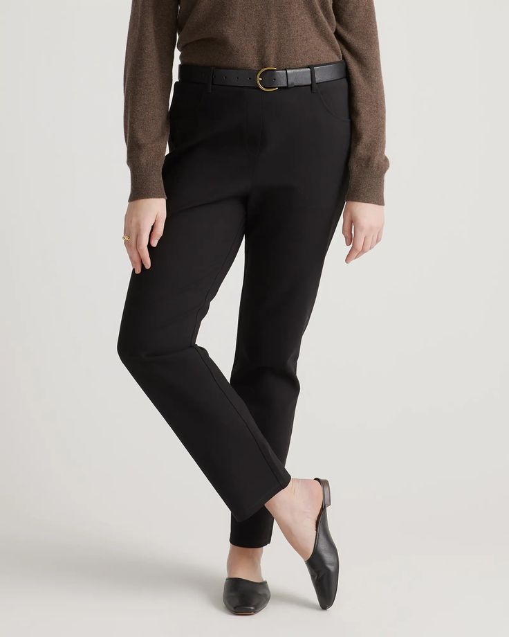 Ultra-Stretch Ponte Straight Leg 4-Pocket Pants - 28" inseam Paperbag Pants, Ponte Fabric, Ponte Pants, Wide Leg Cropped Pants, Bootcut Pants, Wide Leg Linen Pants, Pants Large, Double Knit, Fleece Pants