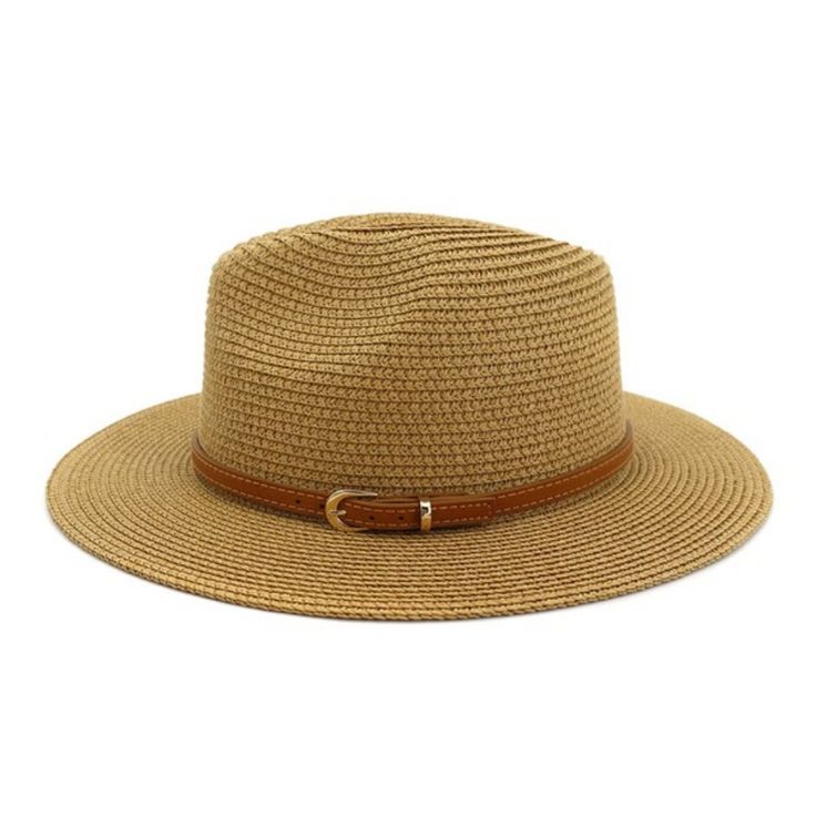 Straw Hat, Women Beach Hat, Outdoor Travel Seaside Sunscreen Sun Hat, Jazz Hat One Size Imported Wide Brim Hats With Uv Protection For Vacation, Wide Brim Summer Beach Hat, Summer Wide Brim Beach Hat, Summer Brimmed Hats For Vacation, Summer Vacation Hats With Brimmed Shape, Beige Hats With Uv Protection For Vacation, Beige Panama Hat For Beach Vacation, Lightweight Flat Brim Panama Hat For Vacation, Summer Brimmed Panama Hat For Vacation