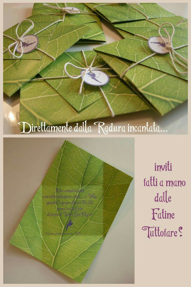 some green leaves with tags on them and the words diffrente dal regtura in italian