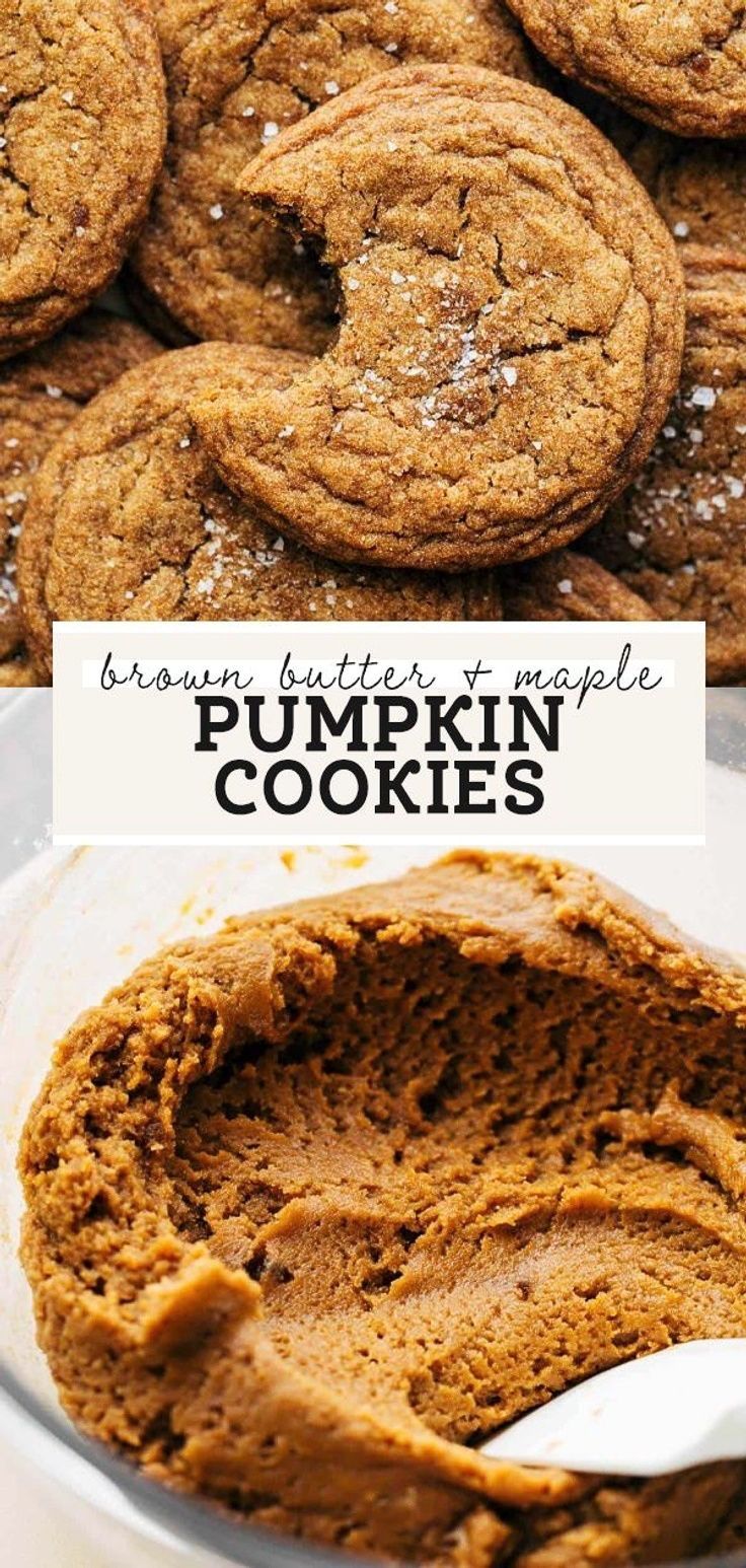 pumpkin cookies in a glass bowl with a spoon