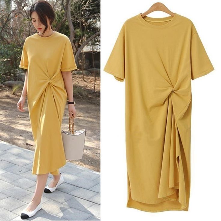 For an elevated yet casual look, our Plus Casual Midi T-Shirt Dress is the way to go. Featuring a side twist gather and side slits, this dress takes your basic t-shirt dress to the next level. Pair with sandals and a nice purse for a simple yet effective day out look. Long Tshirt Dress, Sundresses Women, Elegant Midi Dresses, Plus Size Shorts, Midi Shirt Dress, Black Shirt Dress, Loose Dress, Casual Summer Dresses, Dress Plus Size