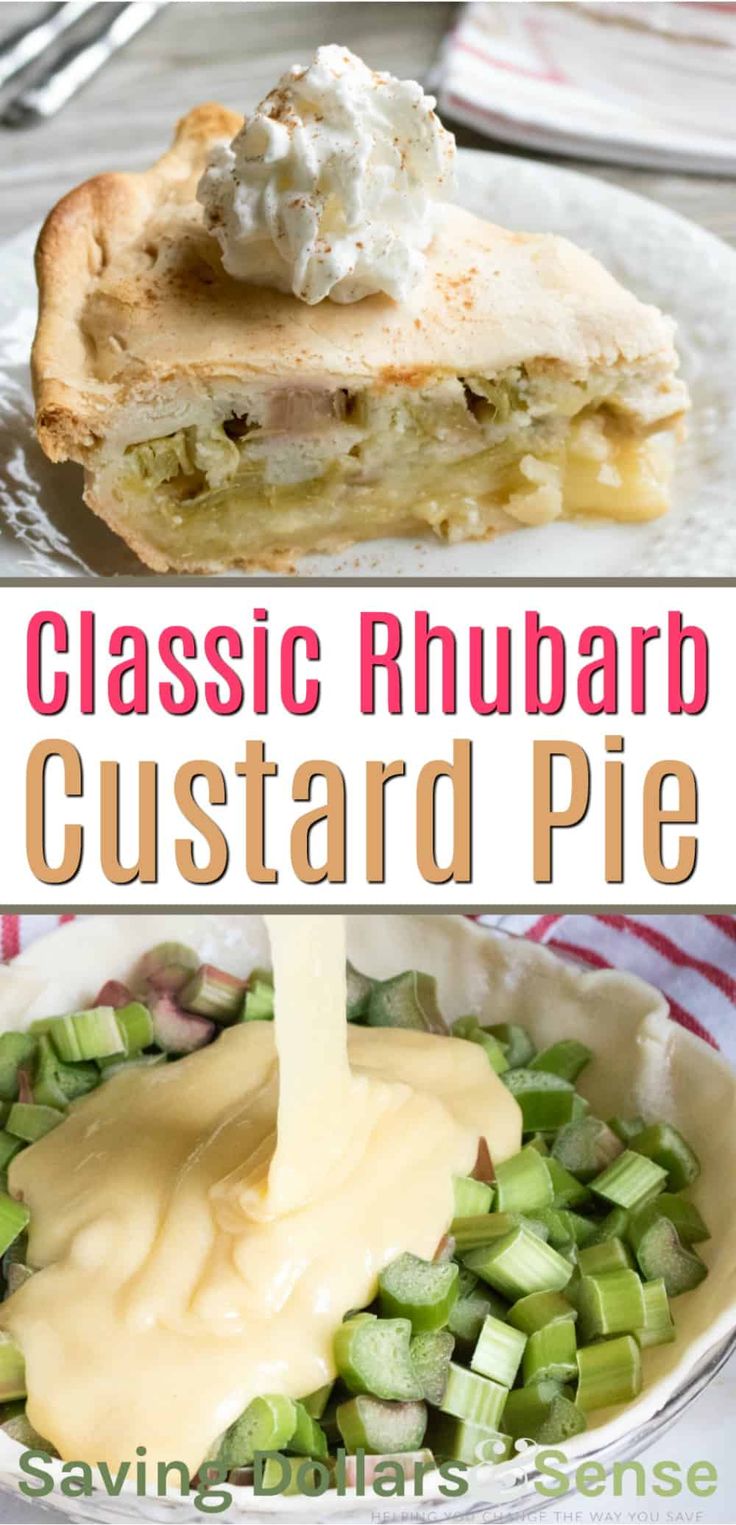 this classic rhubarb custard pie is an easy and delicious dessert