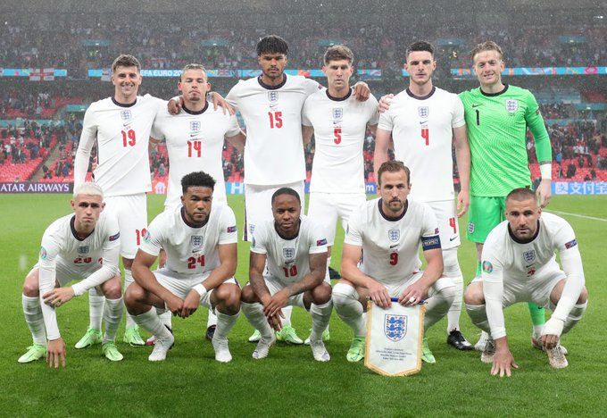 a group of soccer players pose for a team photo