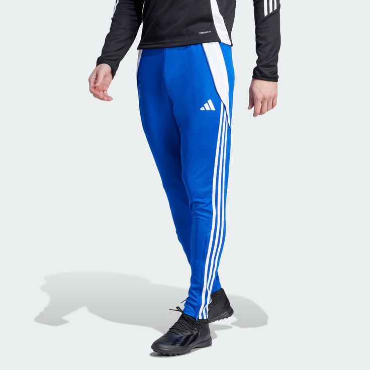 adidas Shop the Tiro 24 Training Pants - Blue at adidas.com/us! See all the styles and colors of Tiro 24 Training Pants - Blue at the official adidas online shop. Adidas Three Stripes Bottoms For Sports Events, Blue Joggers With Three Stripes For Jogging, Adidas Joggers With Three Stripes For Workout, Blue Joggers With Three Stripes For Sports, Blue Athleisure Sweatpants With Three Stripes, Blue Activewear For Jogging With Three Stripes, Blue Adidas Bottoms For Jogging, Blue Jogging Bottoms For Sports Season, Blue Bottoms For Jogging And Sports Season