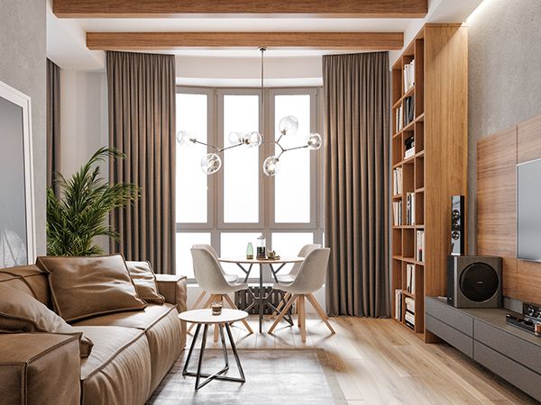 a living room filled with furniture and a flat screen tv